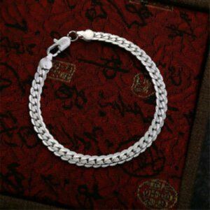925 Silver PLATED Solid 5MM Flat Bracelet…
